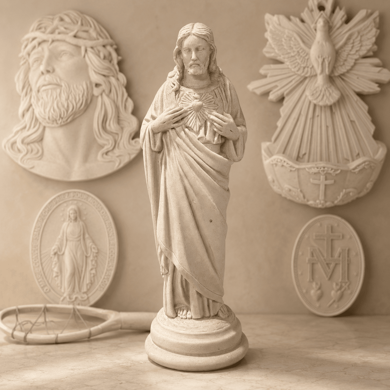 Fabricação em gesso com molde bipartido — Sagrado Coração